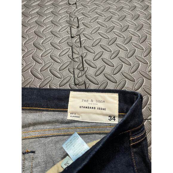 NWT Rag & Bone Fit 3 Classic Men's Jeans Button Fly Heritage Dark Wash Size 34 - Picture 3 of 11